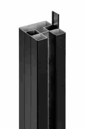 PuraFence aluminium paal incl. paalkap 7,5 x 7,5 x 250 cm, zwart